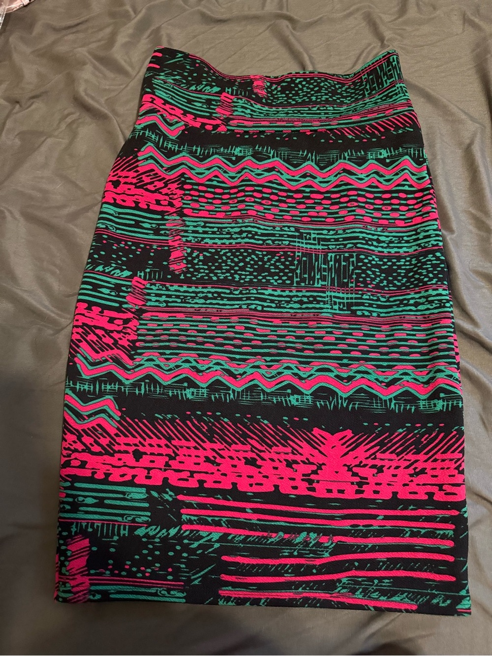 LuLaRoe Cassie pencil skirt Pink & Teal Patterned XS